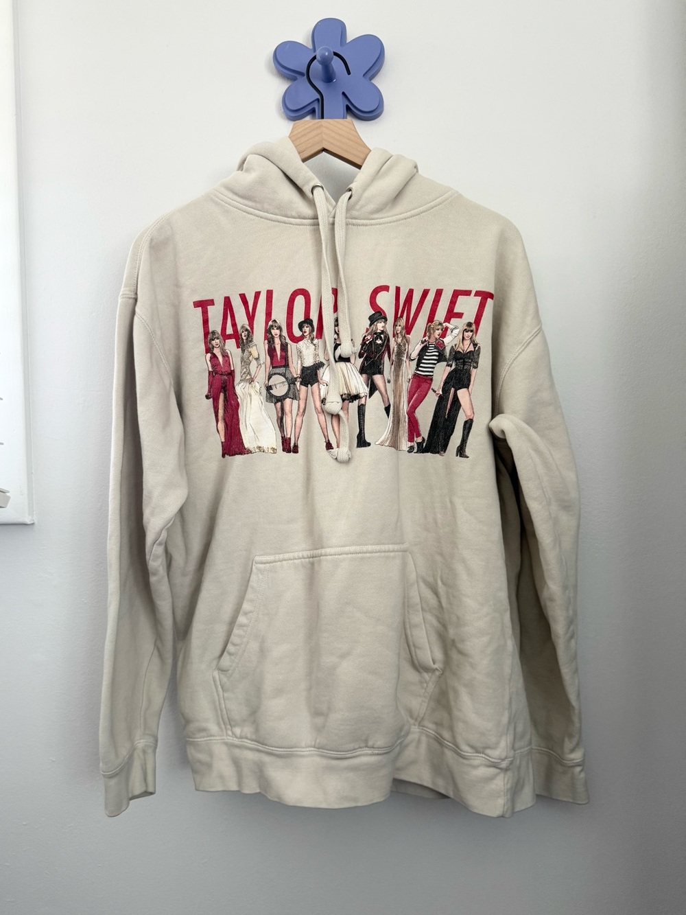 Taylor Swift’s Medium Red Taylor’s Version Eras Hoodie Beige Relaxed